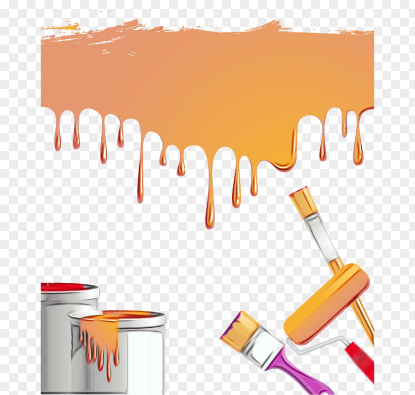 Toothbrush Paint Roller Orange PNG