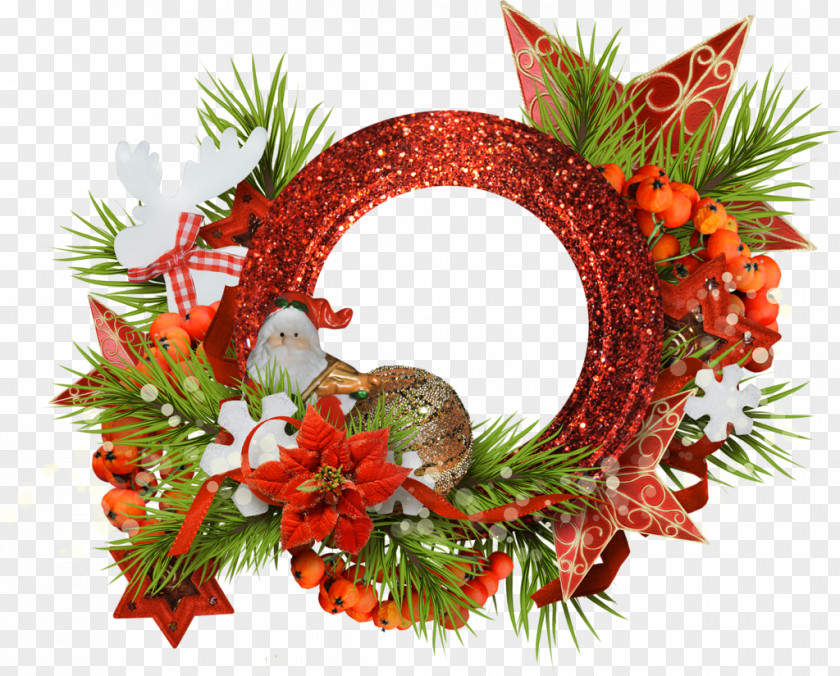 Design Floral Christmas Ornament Wreath PNG