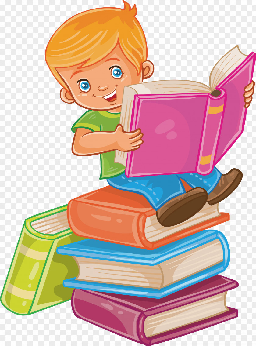 Sit In A Book, Read Book Child Reading Royalty-free Illustration PNG