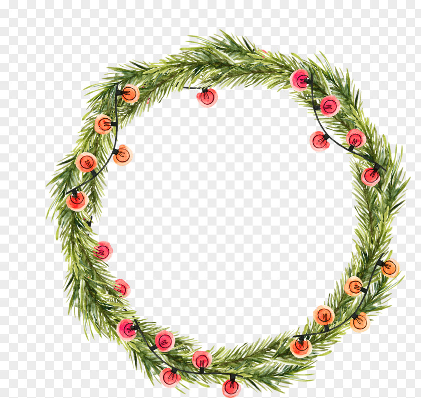 Interior Design Holly Watercolor Christmas Wreath PNG