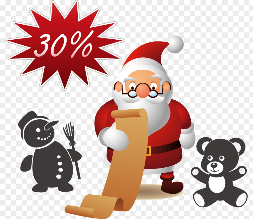 Santa Claus Vector Material Promotions PNG