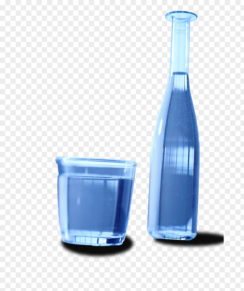 Blue Fantasy Water Bottles And Cups Glass Bottle PNG