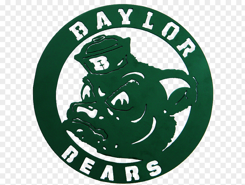 Green Badge Baylor University Bears Men's Basketball Football Sailor Bear PNG