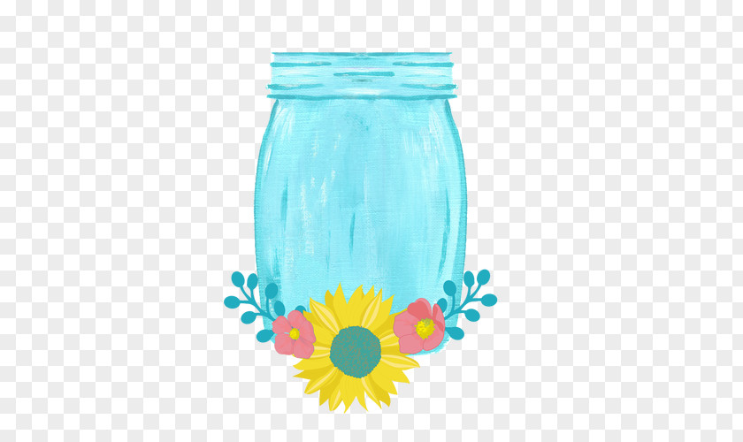 Mason Jar With Flowers Vase Common Sunflower Youth PNG