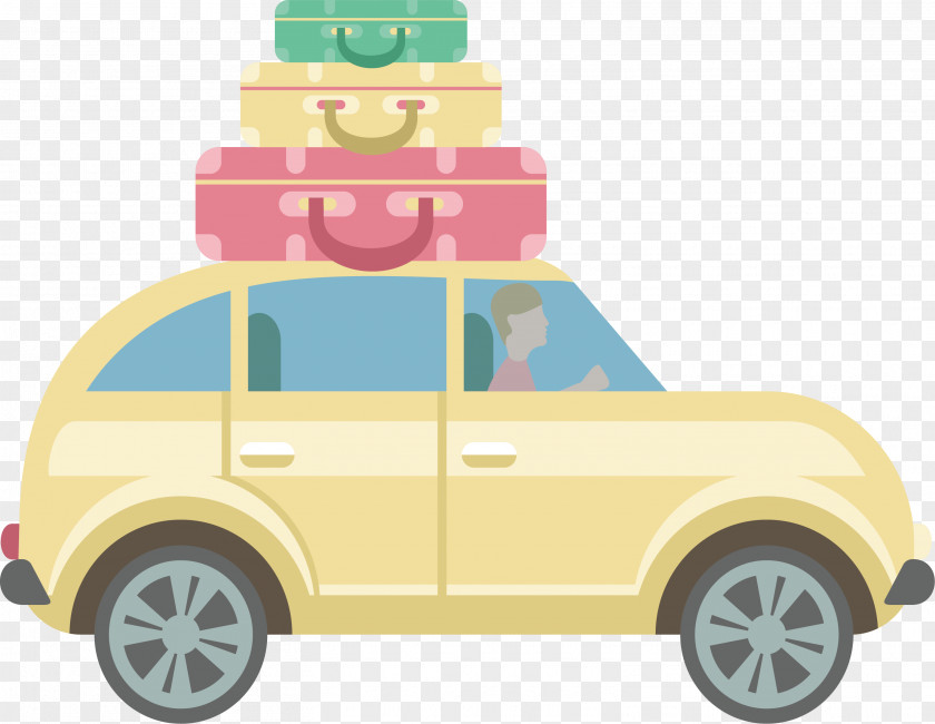 A Suitcase With Car PNG