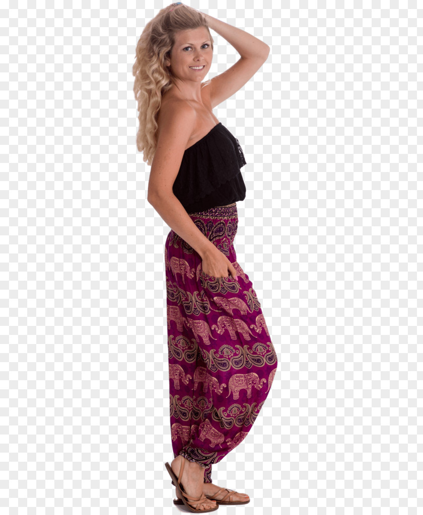 Bohemian Fabric Leggings Fashion Skirt Model Purple PNG
