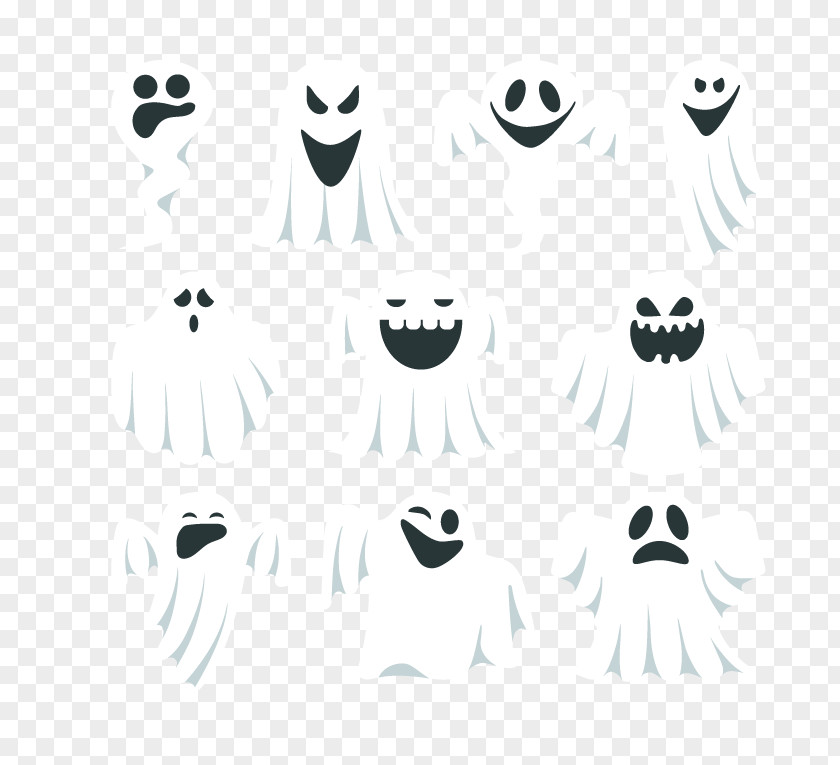 Halloween Ghost Vector White PNG