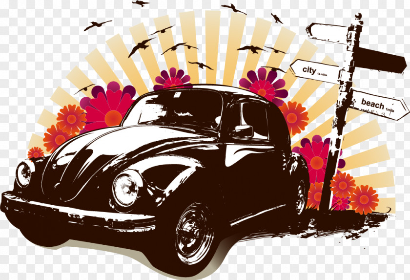 Classic Cars Vector Sports Car Illustration PNG