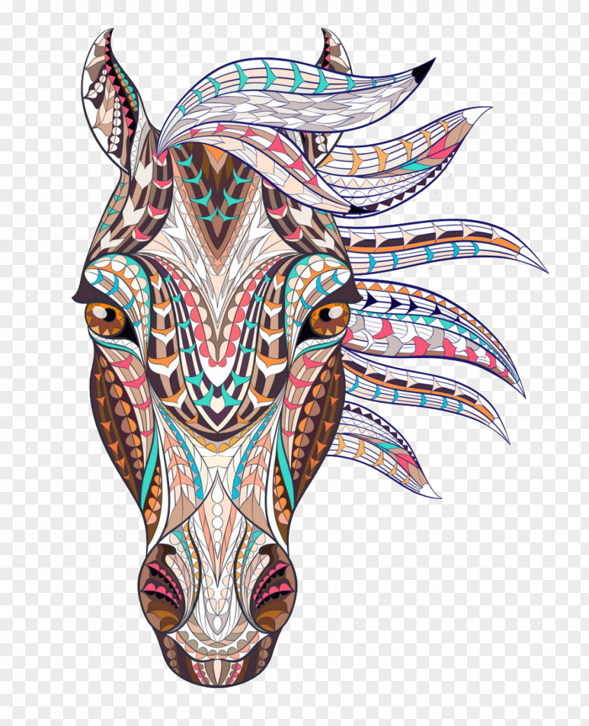 Color Creative Horse Painted Kill Matt Mustang Paso Fino Pattern PNG