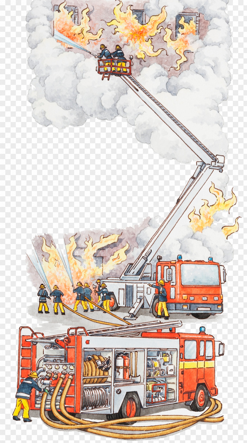 Fire Fighting Firefighting Firefighter Illustration PNG