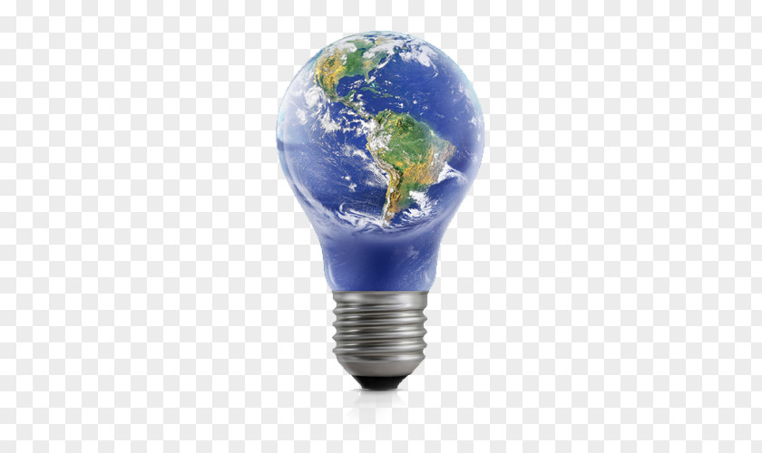 Light Incandescent Bulb Earth Globe Lamp PNG