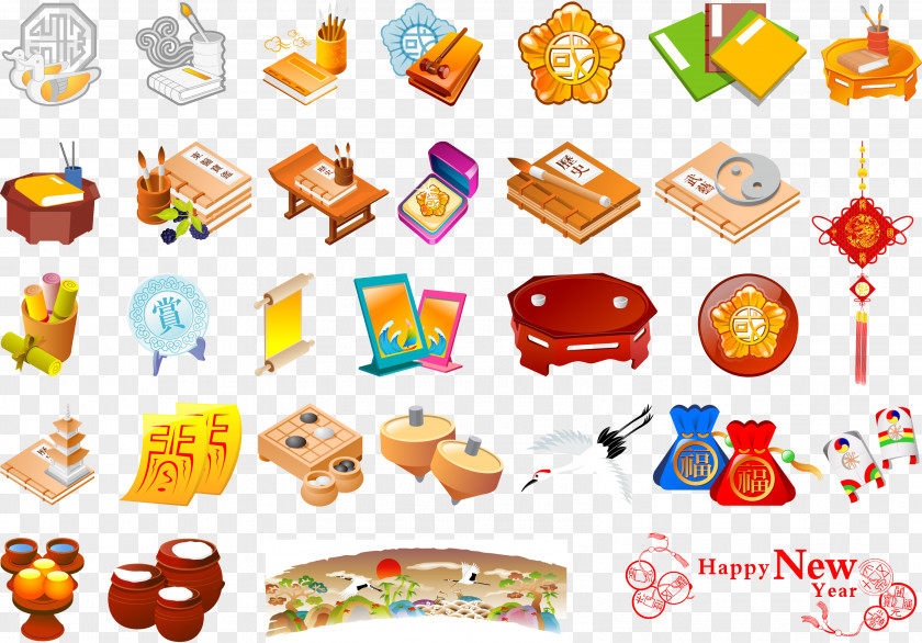 Vector Elements Chinese New Year Calendar Clip Art PNG