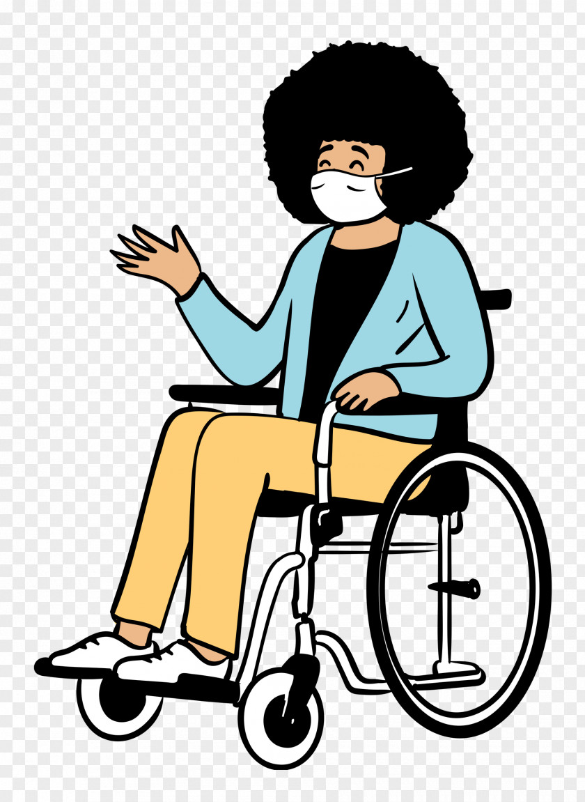 Woman Wheelchair Medical Mask PNG