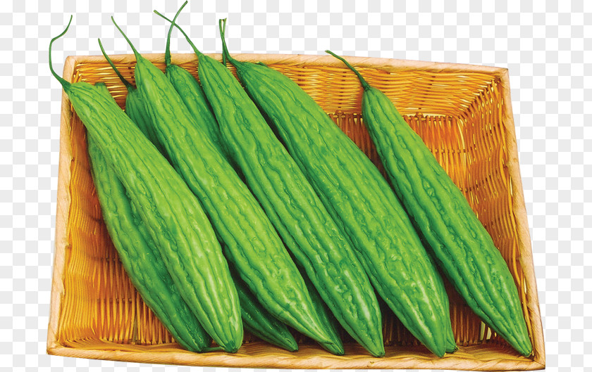 Bamboo Basket Bitter Melon Cucumber Chinese Cuisine PNG