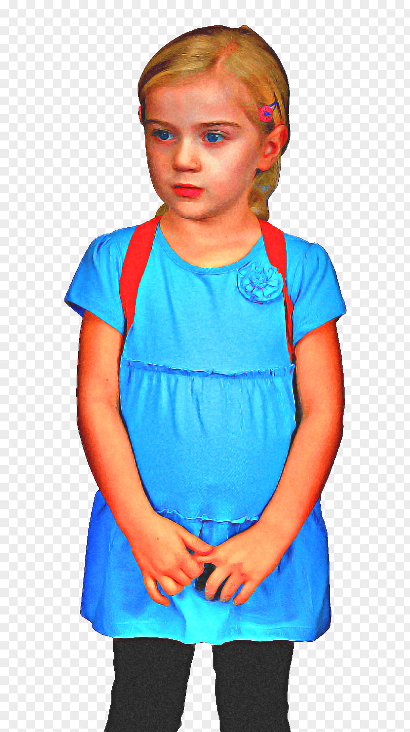 Child Model Electric Blue Cartoon PNG