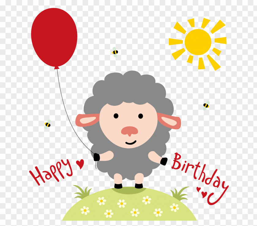 Happy Birthday Cake Cartoon Greeting Card PNG