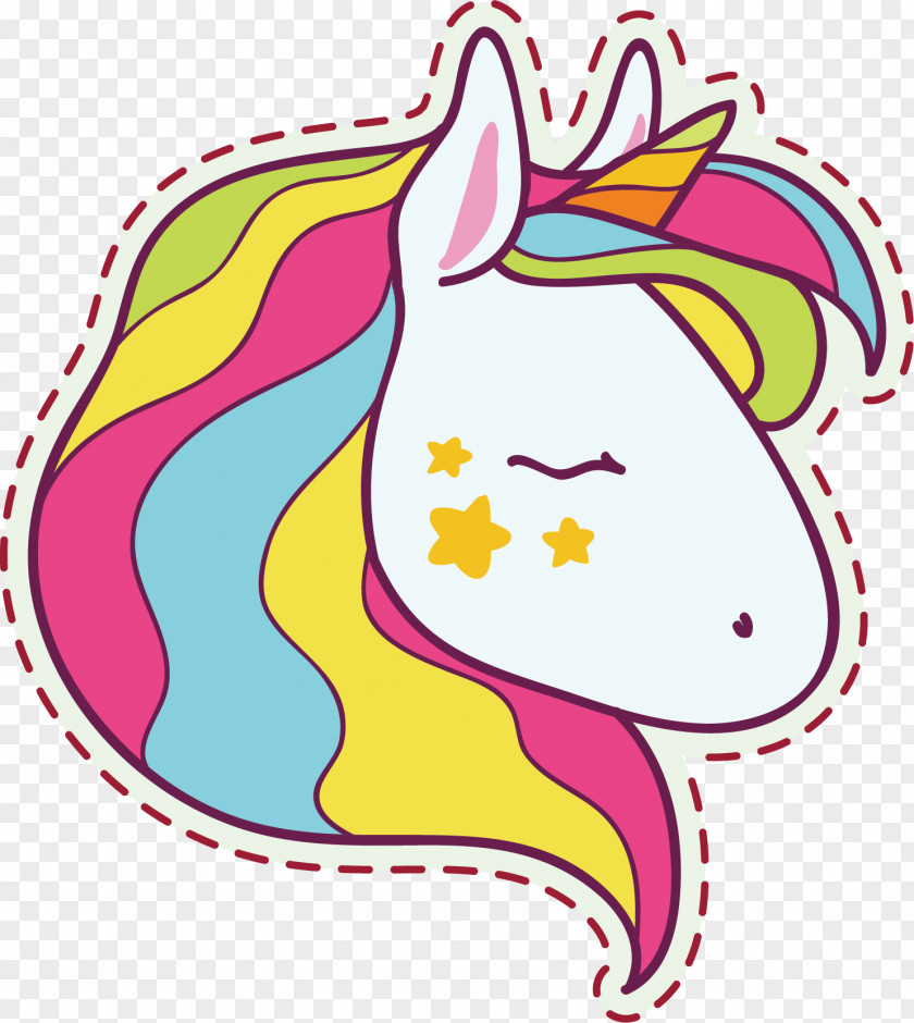 Vector Hand-painted Cute Pony Horse Euclidean Unicorn PNG