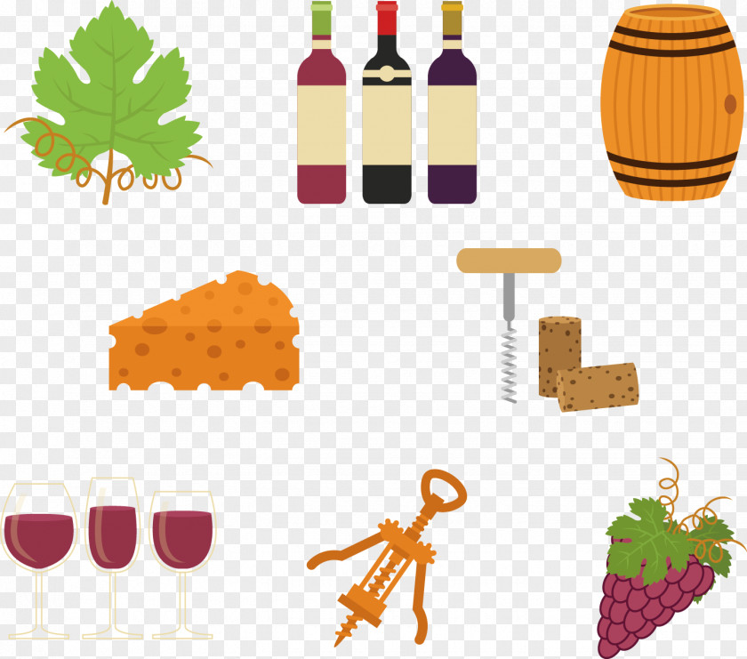 Vector Hand-painted Wine Red Euclidean PNG