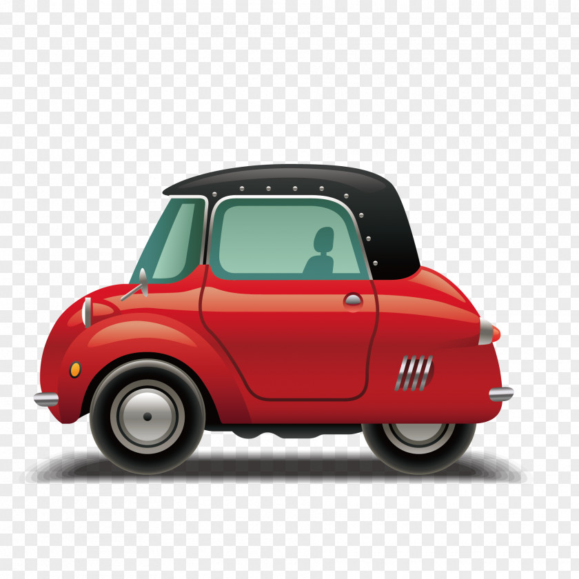 Vector Red Car MINI Cooper Illustration PNG