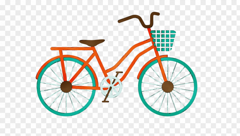 Bicycle Basket Rim Turquoise Frame PNG