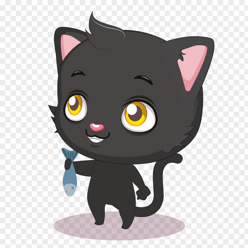 Vector Black Cat Korat Kitten Whiskers Domestic Short-haired PNG