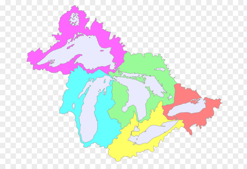 Lakes Great Region Basin Lake Superior Erie Huron PNG