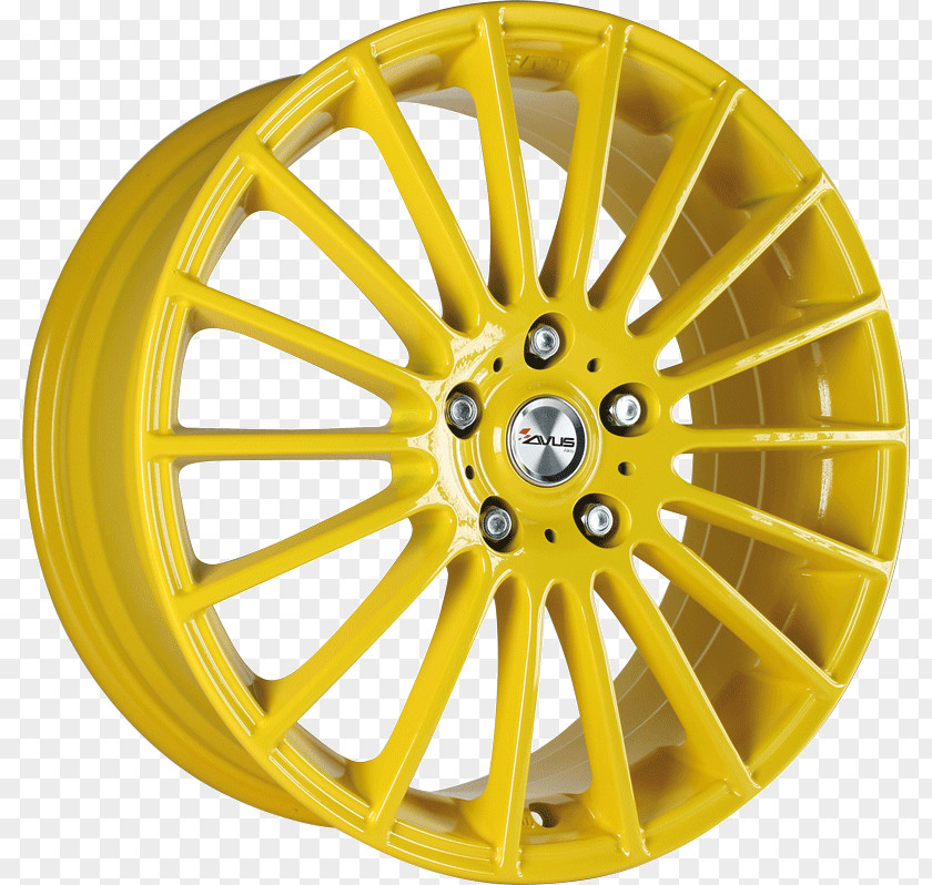 Alloy Wheel Rim Spoke Autofelge Yellow PNG