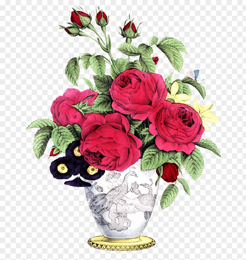 Long Braids Flower Delivery Vase Rose Floral Design PNG