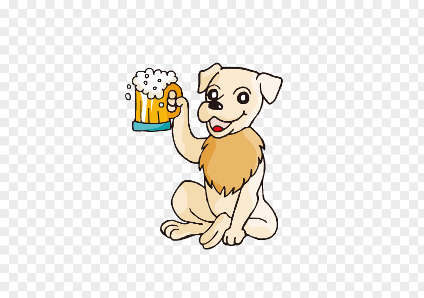 Beer Puppy Dog Cartoon PNG