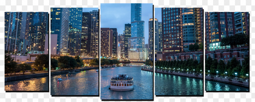 Canvas Wall Chicago Skyline Print Cityscape PNG