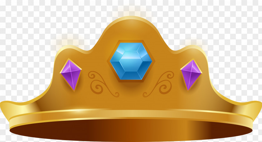 Golden Sapphire Vector Crown Material Gemstone PNG