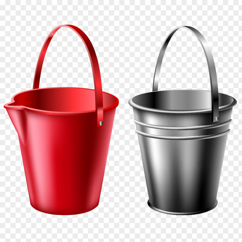 Red And Black Bucket Adobe Illustrator Illustration PNG