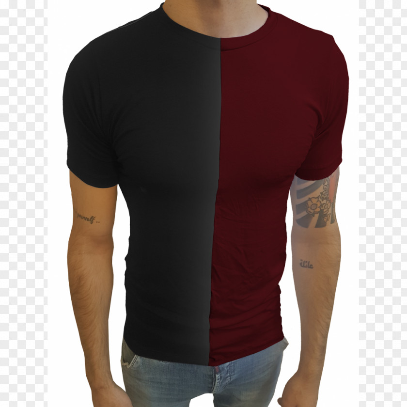 T-shirt Shoulder Maroon PNG