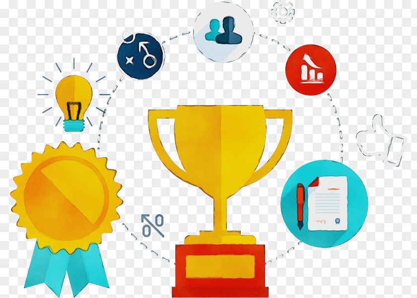 Trophy Yellow Digital Marketing Background PNG