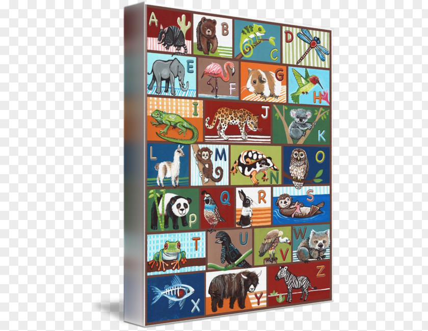 Animal Alphabet Gallery Wrap Canvas Collage Art PNG