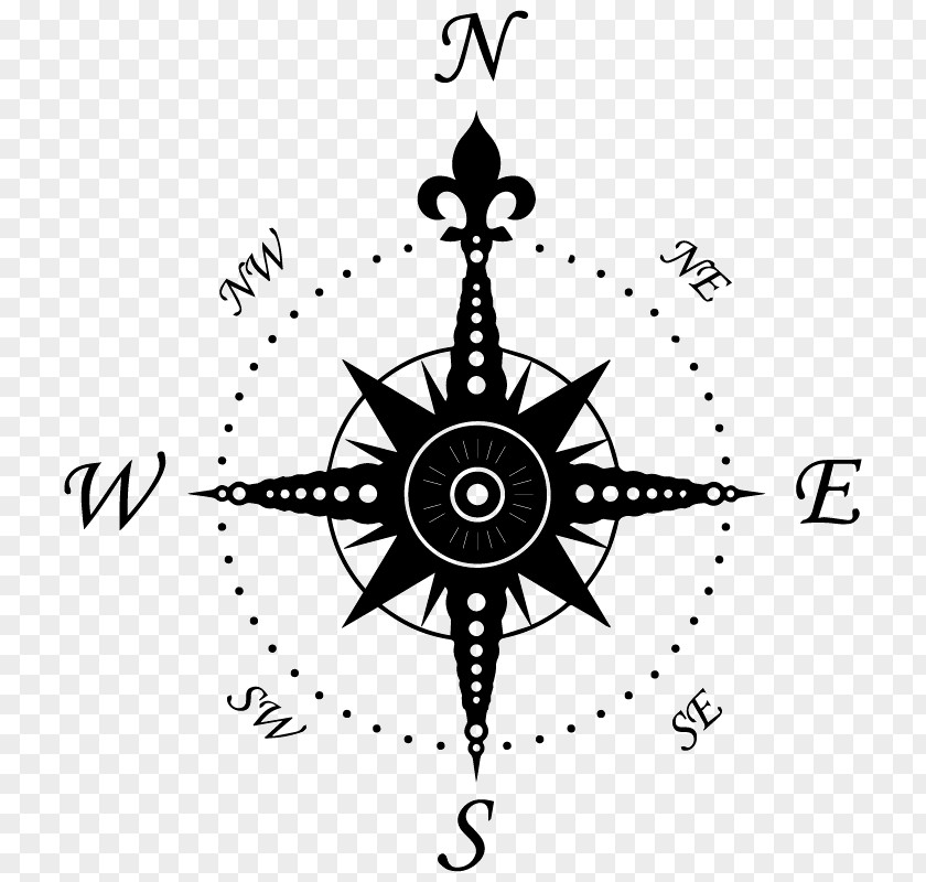 Compass North Rose Symbol Vector Graphics PNG