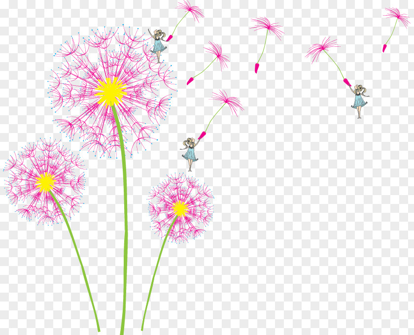 Flying Dandelion Creative Flower PNG