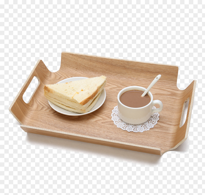 Wood Tray Of Food Solid Plate Handle PNG