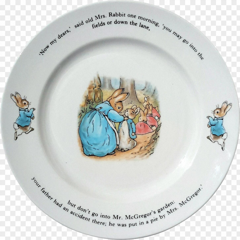 BEATRIX POTTER The Tale Of Peter Rabbit Plate Porcelain Mrs. PNG