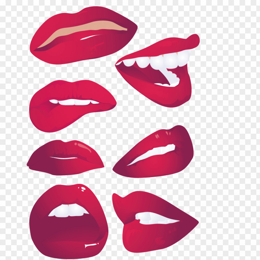 Big Collection Vector Lips Mouth Lip Smile Royalty-free PNG