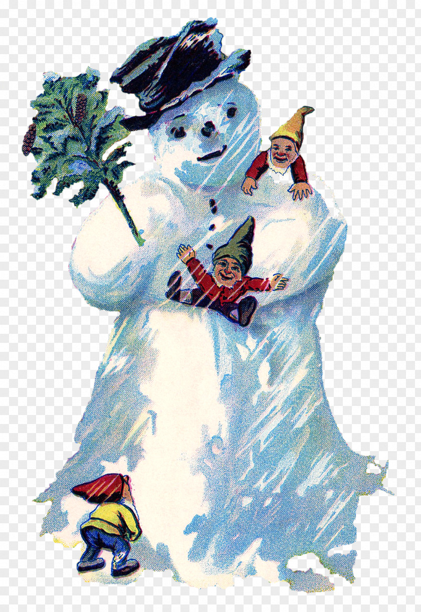 Snowman Post Cards New Year Clip Art PNG