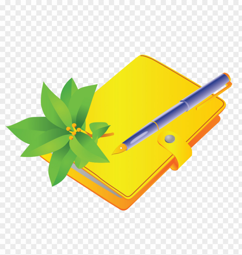 Vector Yellow Notepad Pen Tree Planting Euclidean PNG