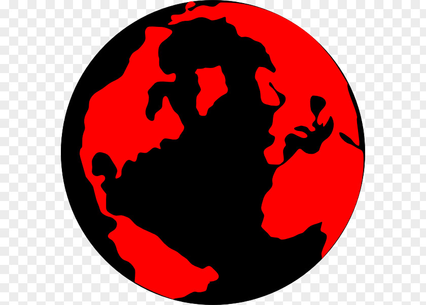 Dark Red Globe World Map Clip Art PNG