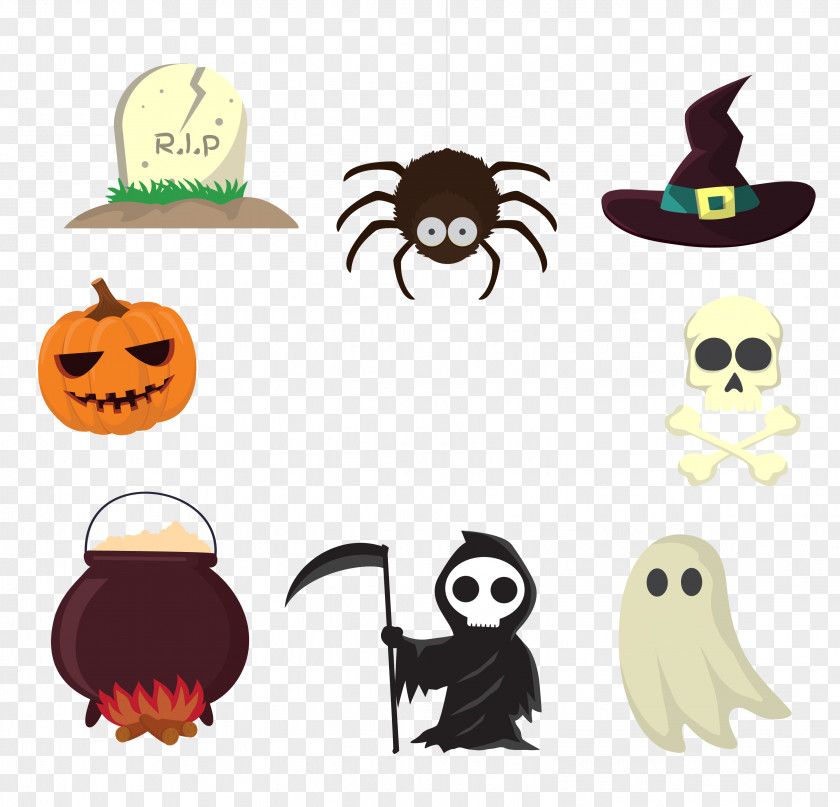 Halloween Horror Decorative Elements Nights Jack-o-lantern Clip Art PNG