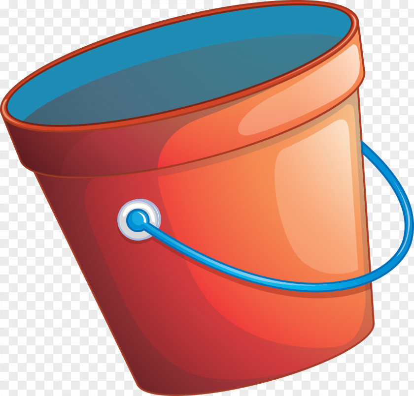 Bucket M Plastic Orange S.a. Cylinder PNG