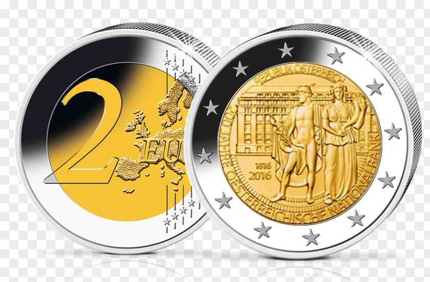Euro Austria 2 Coin Bank PNG