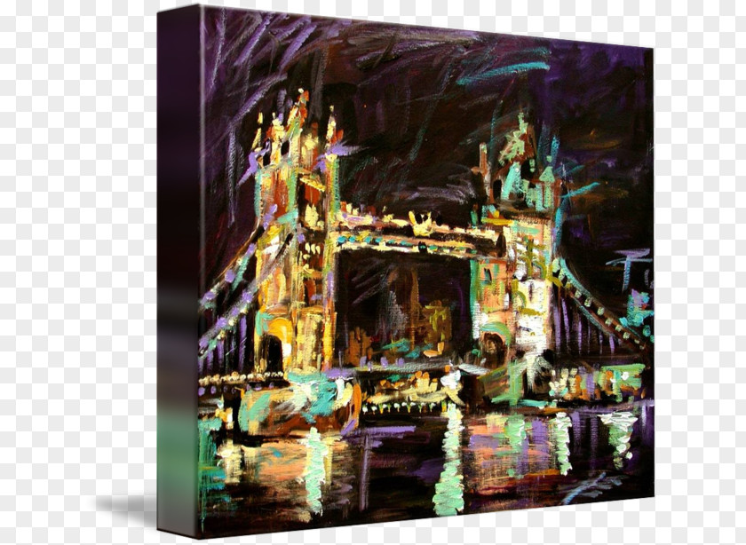 Tower Bridge Abstract Art Oil Painting PNG