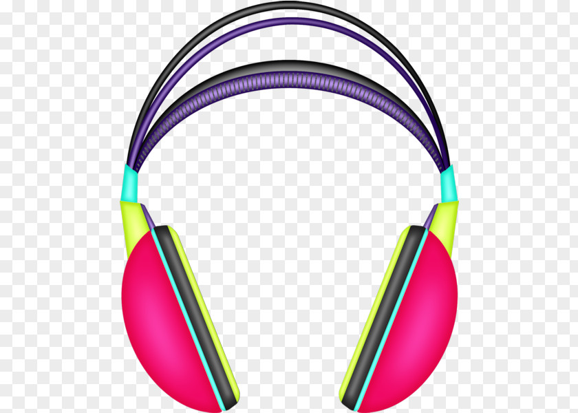 Colorful Headphones Yellow Clip Art PNG