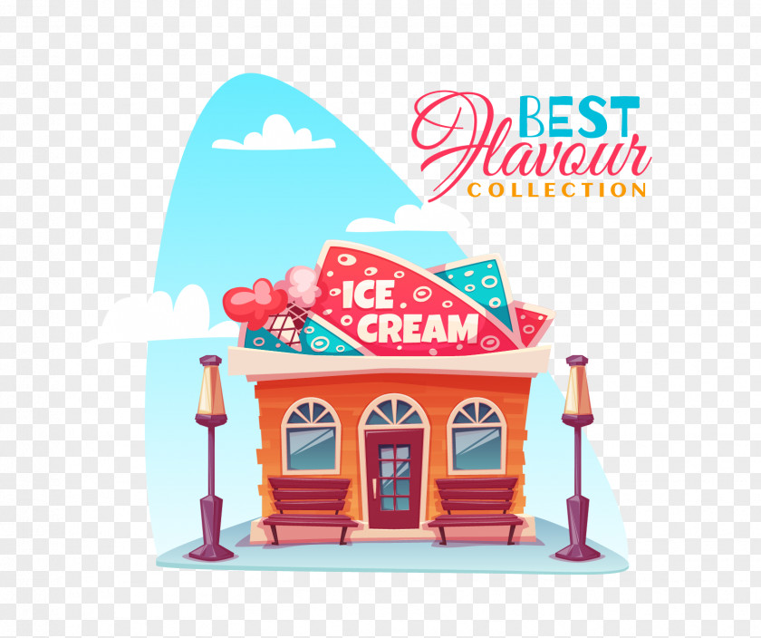 Ice Cream House Cone Cafe Parlor PNG