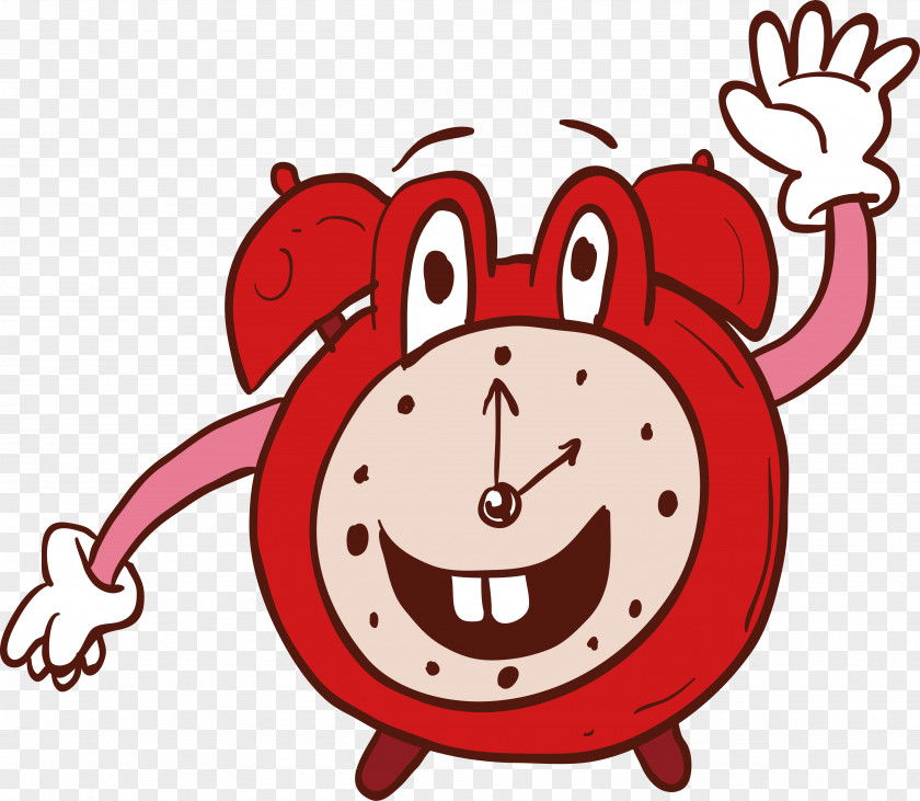 Red Cartoon Alarm Clock PNG